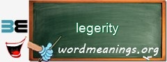 WordMeaning blackboard for legerity